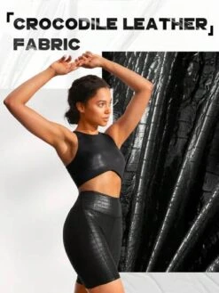 GLOWMODE 8" Foiled Leather Effect Croc Jock Side Pocket Shorts -Gym Chic Wear 16916350508c7acea63e374ea066559ce7f3761a31 thumbnail 405x552