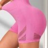Hip Lifting European And American Fishnet Panel Sports Yoga Shorts