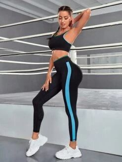 Contrast Binding Sports Set -Gym Chic Wear 1691716576c8236a92849e19327ebdbc8e07730bf7 thumbnail 405x552