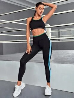 Contrast Binding Sports Set -Gym Chic Wear 16917165797aa2af00fd03449c8f723016d5218333 thumbnail 405x552