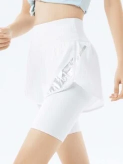 361 Women's Summer & Autumn Sports, Yoga, Fitness, Cycling Pants, Wearing Thin Fake Two-piece Outside