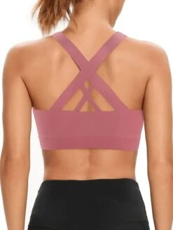 Dusty Pink Cross Back Strappy Sports Bra -Gym Chic Wear 1691820944372426578347adc78476493253a89eb4 thumbnail 405x552