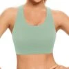 Green Sports Bra With Cross Back Straps -Gym Chic Wear 1691821127e2150a681b797557575a205791b25d0c thumbnail 405x552