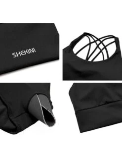 Black Wide Hem Double-layered Beautiful Back Sports Bra -Gym Chic Wear 1691822973ae6b471a2bd83198c71a244456275086 thumbnail 405x552