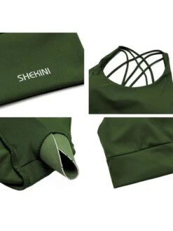 Dark Green Wide Hem Double-sided Beauty Back Sports Bra -Gym Chic Wear 16918231452f930e7544fc39dd9248551896f12e73 thumbnail 405x552
