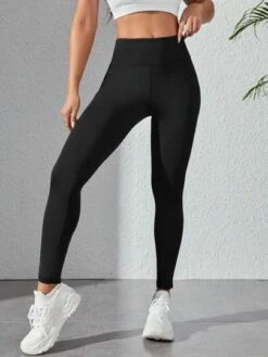 Contrast Mesh Phone Pocket Side Tummy Control Sports Leggings -Gym Chic Wear 1691837673e5a97defc0429d8fec249923ca19eb40 thumbnail 405x552