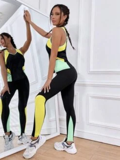 Colorblock Racer Back Sports Set