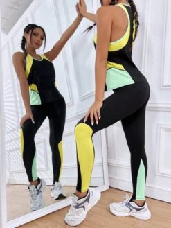 Colorblock Racer Back Sports Set -Gym Chic Wear 1691908659ae3aa26a1c036cbe2ef228a49ff5139d thumbnail 405x552