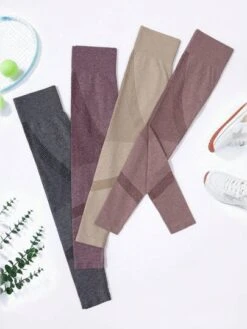 4pcs Seamless Wide Waistband Sports Leggings