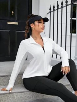 Plus Thumbholes Zip Up Mesh Insert Hooded Sports Jacket -Gym Chic Wear 1692188466c668d5fafd866e585126bca36ea14109 thumbnail 405x552