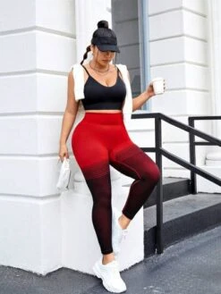 Plus Striped Print Wideband Waist Sports Leggings -Gym Chic Wear 1692237407cdb4cfe69f215cb723064115238ef0b2 thumbnail 405x552